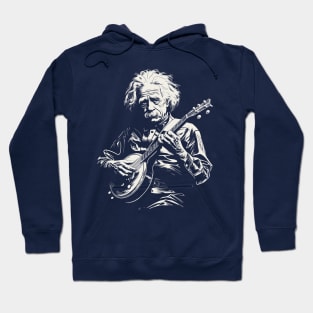 Albert Einstein Playing Banjo Funny Science Satire Hoodie